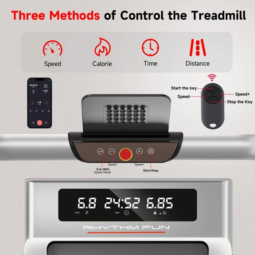 Foldable Treadmill, 300 lb Capacity Walking Pad 2.5HP Treadmill Under Desk, Folding Treadmill 2 in 1 with Remote Control