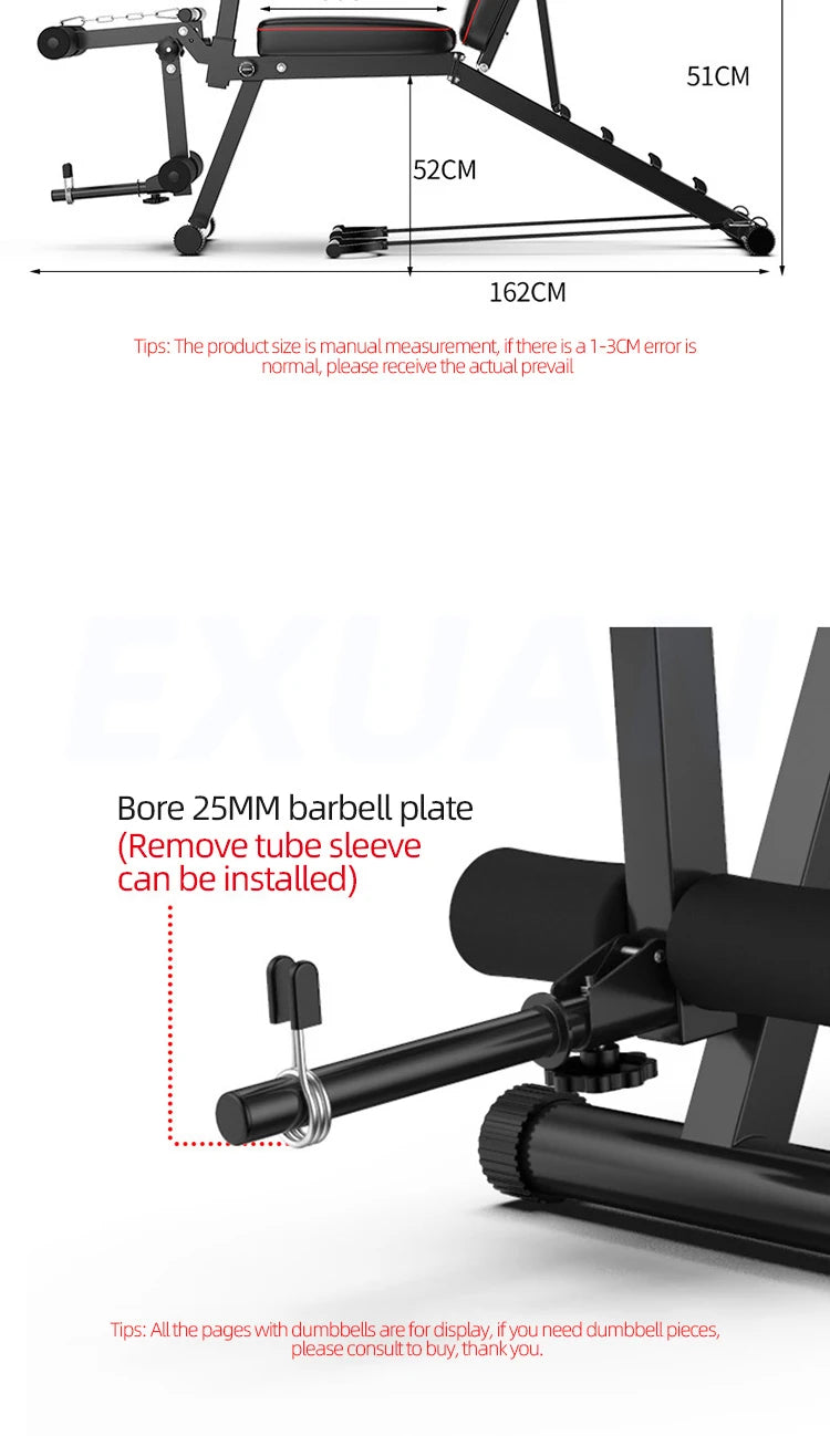 Multifunctional Dumbbell Bench Priest Bench Men's Exercise Sit-ups Home Fitness Equipment Bird Bench Press Roman Chair