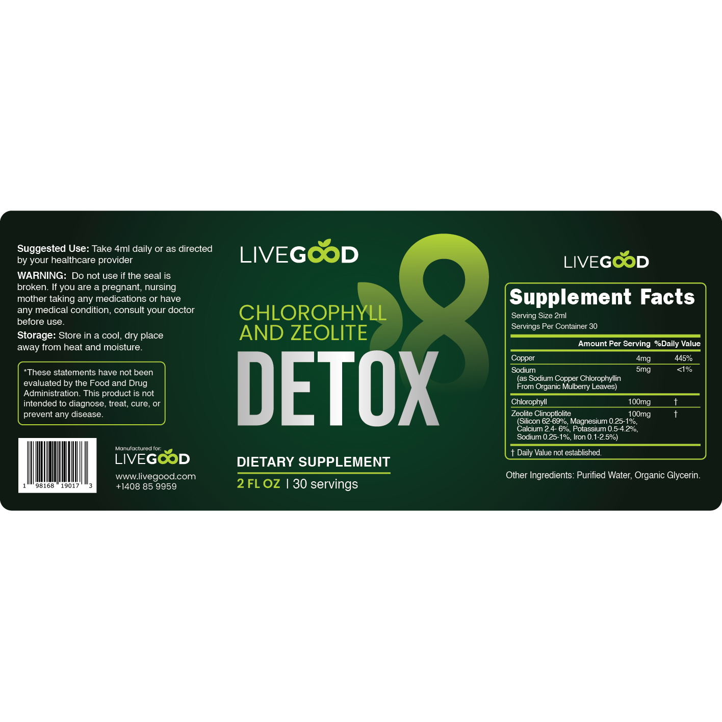 Chlorophyll and Zeolite Detox