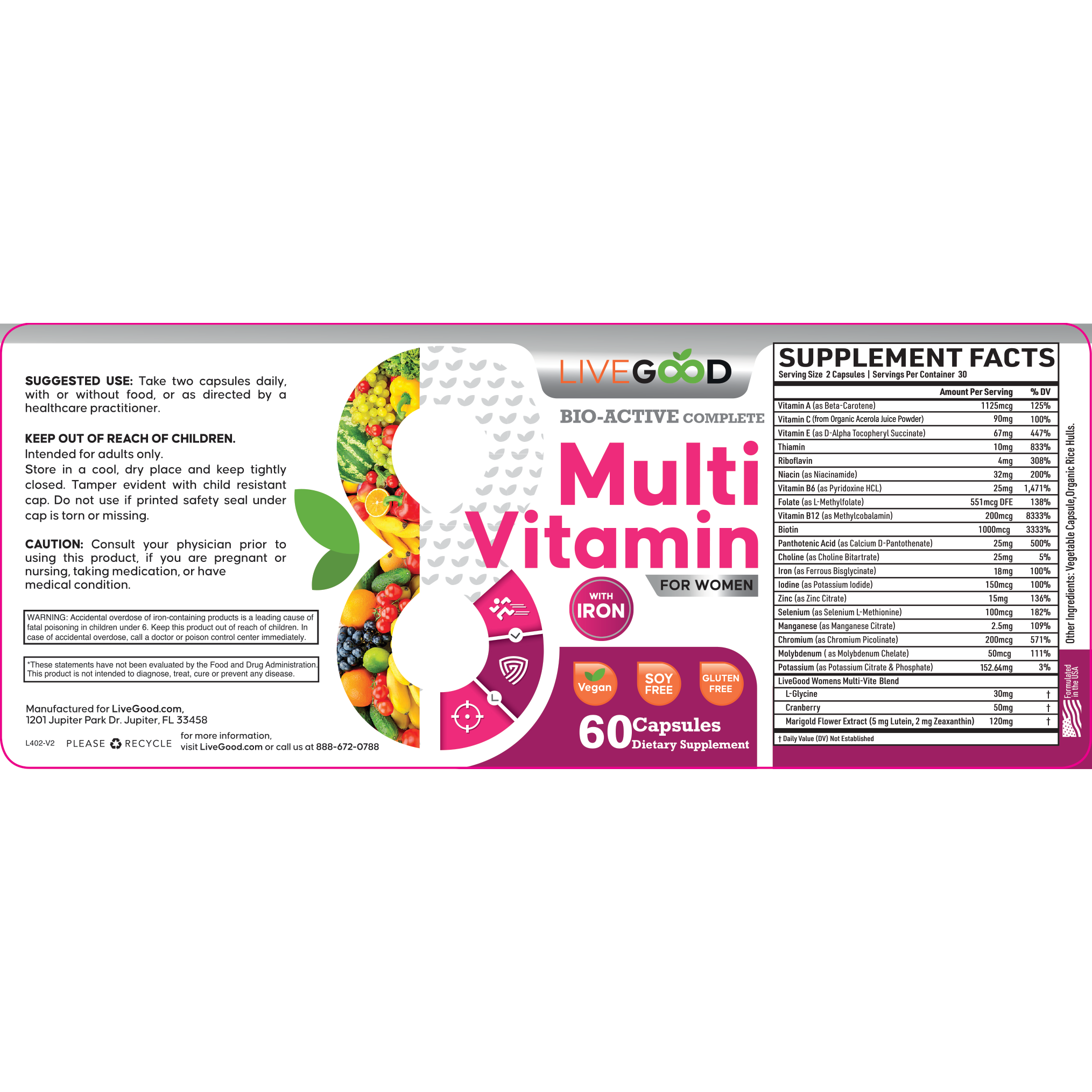 Bio-Active Complete Multi-Vitamin for Women with Iron