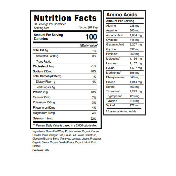 Whey Protein Isolate - With Colostrum